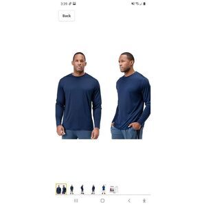 New 2XL Devops Navy Blue UPF 50+ Long Sleeve Dry Fit Casual Fishing Hiking Shirt
